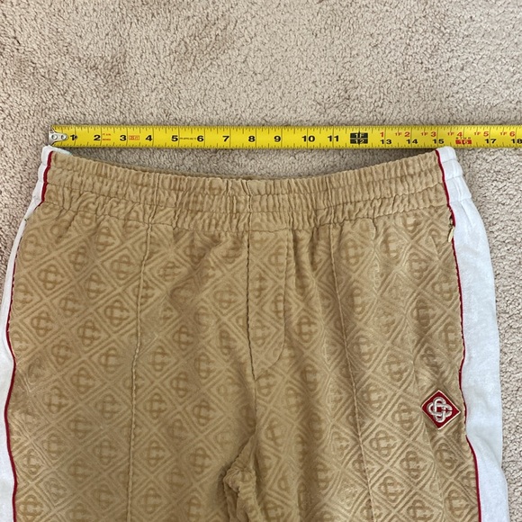 Casablanca Monogram Velour Velvet Track Pants Men's Size L Taupe - Picture 13 of 16